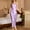 Purple, variant on jobturf Nightgowns for Women Satin Flora Front Tie Back Sleeveless Sleepwear Scoop Neck Chemise Slim Fit Casual Long Sleep Dress