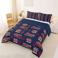 thumbnail image 2 of Erosebridal Cartoon Fire Engine Full Size Comforter Sets, Truck Theme Bedding Sets for Boys, Red Navy, Navy Reversible, 1 Comforter and 2 Pillowcases, 2 of 6