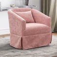 thumbnail image 3 of Ouyessir Upholstered Swivel Barrel Chair,Modern Accent Chair with Lumbar Pillow,Comfy Linen Fabric 360 Degree Swivel Club Chair Armchair for Nursery,Reading,Living Room,Bedroom, 3 of 8