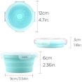 thumbnail image 2 of 2 piezas de cuencos plegables para perros, cuenco de silicona para comida y agua, cuenco de viaje con tapas, cuenco portátil expandible para mascotas, cuenco para caminar, perreras, camping, 350 ml (1, 2 of 5