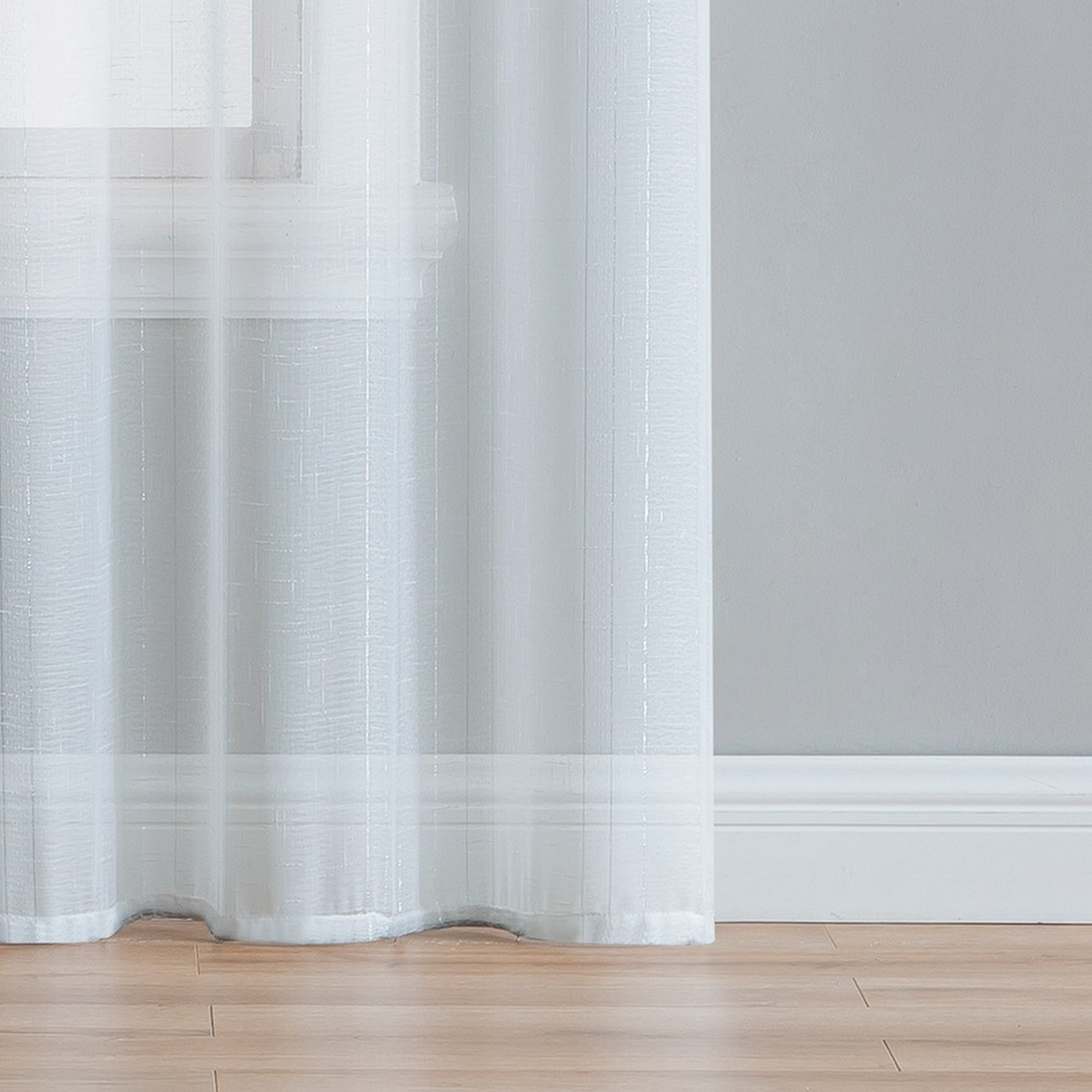 VCNY Home Martina 2-Piece White Metallic Sheer Curtain Panel Set, 52" x 96"