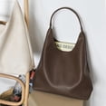 thumbnail image 3 of Bolso Hobo HOXIS de piel vegana suave para mujer, color café, 3 of 6