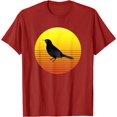 thumbnail image 1 of Black Crow Bird Silhouette at Sunset Wildlife Nature Animal T-Shirt, 1 of 1