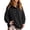 Black, variant on Yfalhf Womens Sweatshirt Mock Neck Henley Pullover Oversized Fall Outfits,Ruffle Button Placket,Comfort Soft Fleece,Winter Trending Casual Lounge Sweatshirt,Gray,M