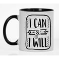 thumbnail image 4 of Inkdotpot I Can & I Will 11oz CeramicCoffeeMug Inspirational Quotes Gift For Employee Boss Coworkers -Black, 4 of 6