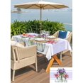 thumbnail image 5 of Outdoor Tablecloth with Umbrella Hole for Patio/Picnic/Party/Camping, Purple Red Spring Floral Waterproof Table Cloth Rectangle Table Cover Washable, Summer Botanical Watercolor (60"x 102"), 5 of 8