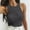 Dark Gray, variant on Sleeveless Tank Tops for Women Round Neck Juniors Camisole Solid Ribbed Pullover Undershirts Yellow
