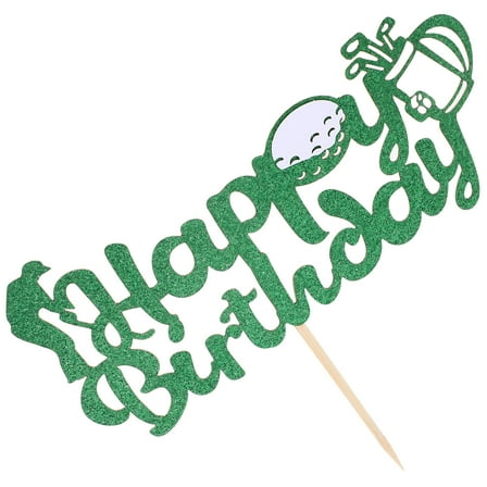 FRCOLOR Golf Cake Toppers for Men Birthday Party Cupcake Topper Decor 5pcs