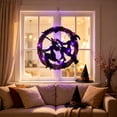thumbnail image 6 of WWC Halloween Wreath, Purple LED Witch and Bats Wreath, Gothic Halloween Decorations Wreath for Front Door and Fireplace, Indoor Outdoor Party Decor, 6 of 7