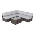 thumbnail image 1 of Living Source International Ensemble d'Extérieur 6 Pcs avec Coussins en Oléfine, Brun/gris, 1 of 3