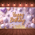 thumbnail image 4 of Decorative Design Banner Light Purple Balloon Cake Decoration Celebration Banner for Birthday Party Photo Shoot Event Decoration, 4 of 9
