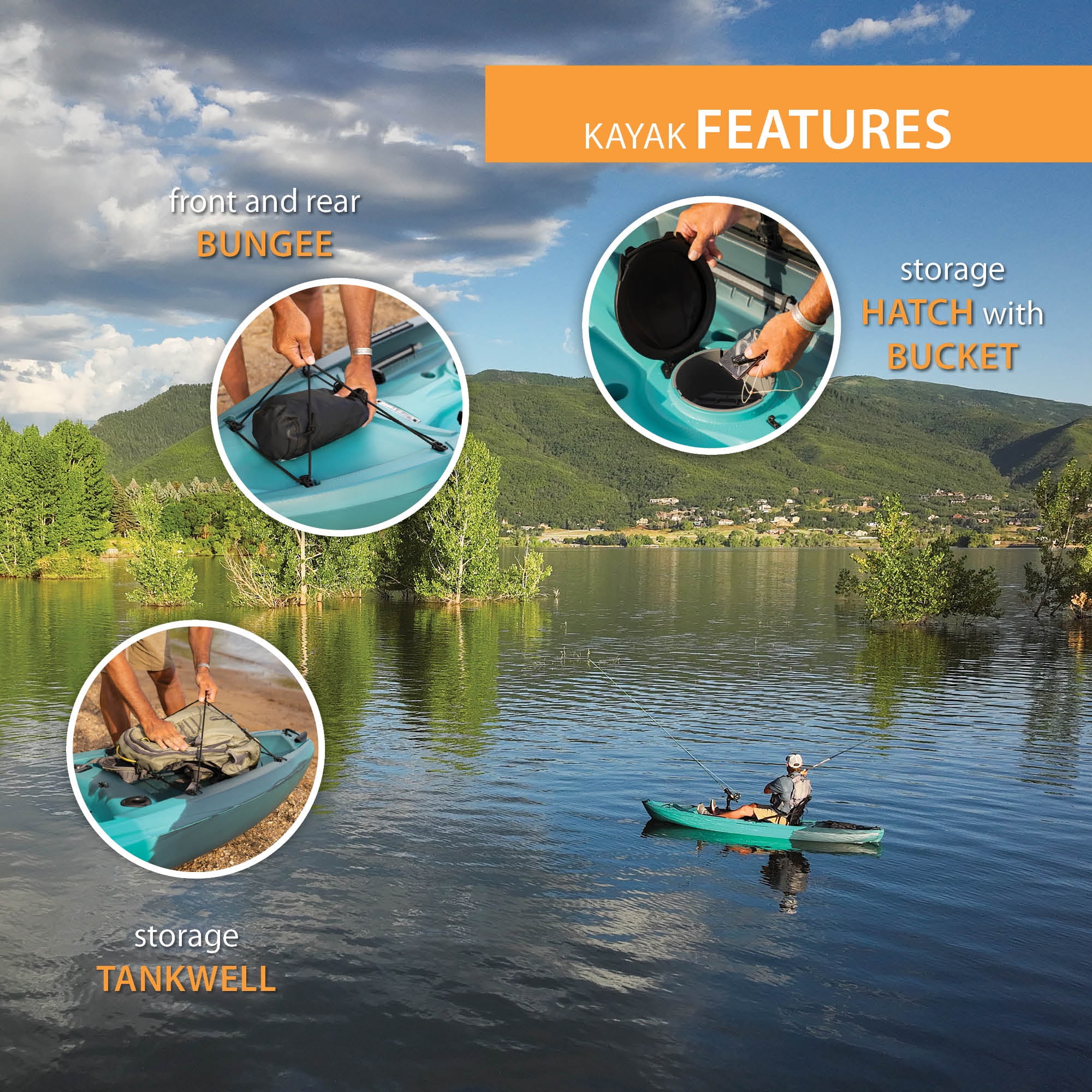 Lifetime Tamarack Pro-Comfort 10 ft 3 in Sit-On-Top Kayak, Capri Fusion (91117)