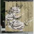thumbnail image 3 of Ambesonne Flower Shower Curtain, Grunge Composition Roses Art, 69"Wx70"L, Pale Yellow, 3 of 4