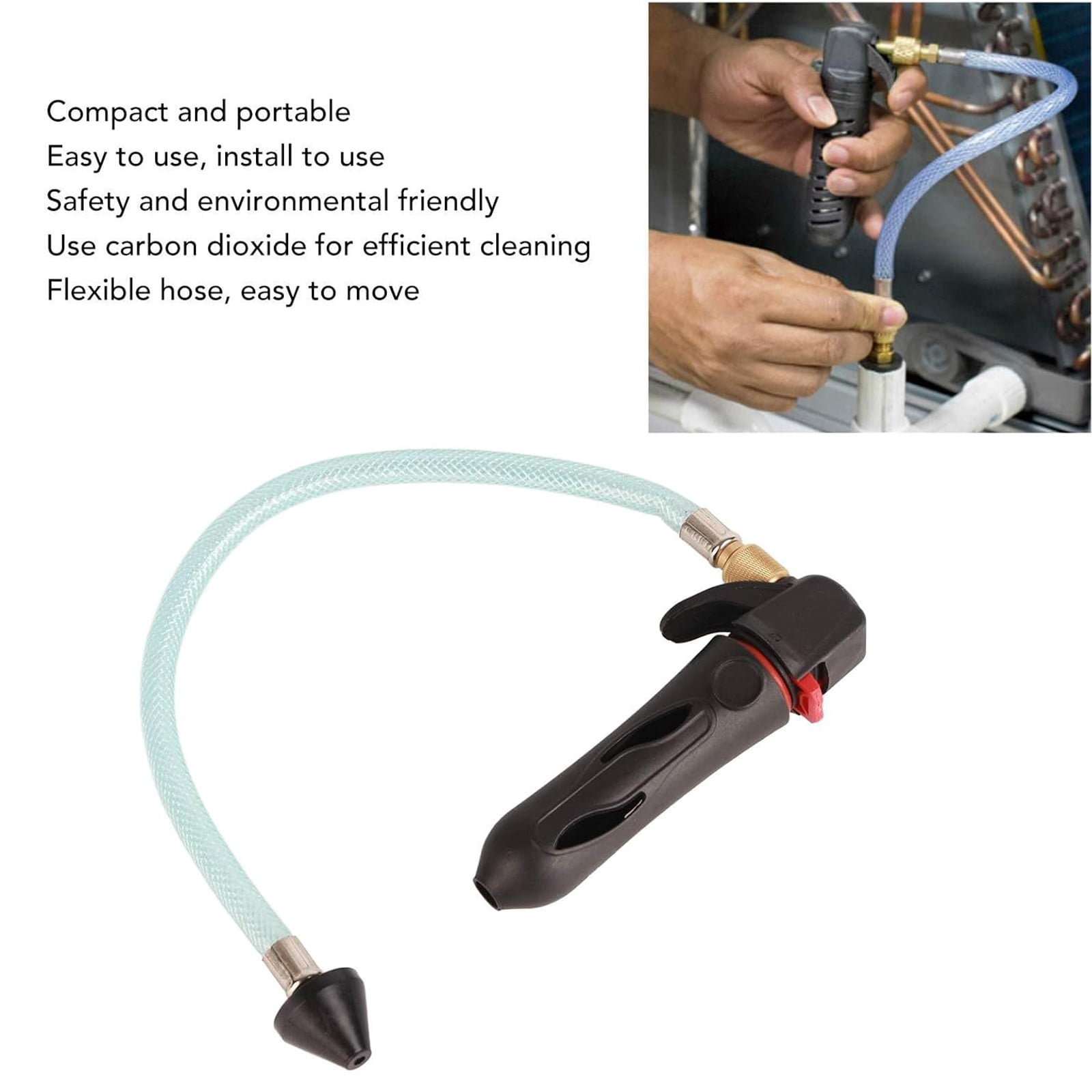 Tall Pressure CO2 Drain Firearm With Flexible Tube For Profound Cleaning Clogged Conduits Condensers Piping Tool