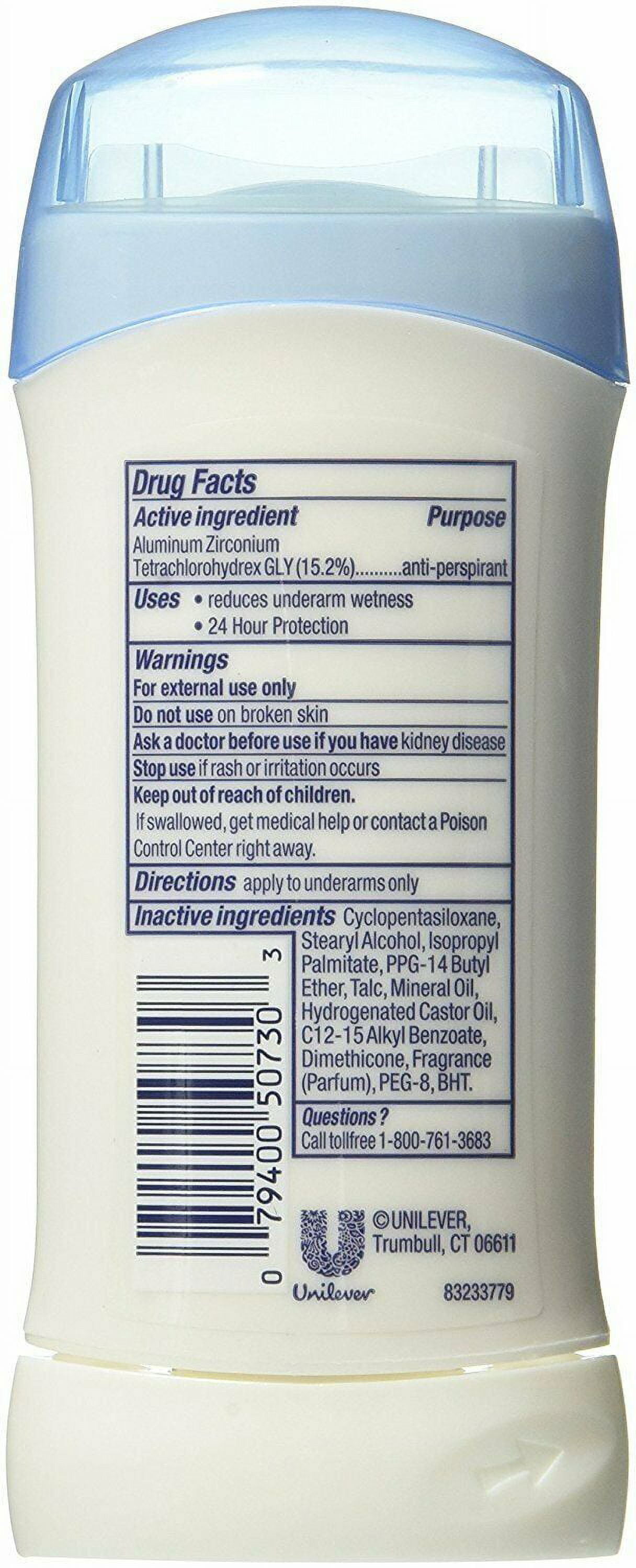 Dove Invisible Solid Antiperspirant Deodorant Stick Original Clean, 2.6 Oz, 4-Pack