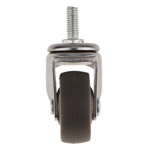 S SERENABLE 1.25" 32mm Steel Threaded Stem TPR Rubber Caster for Cart Trolley Furniture 1.25 1.25 Inch