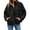 Black, variant on Women's Oversized Lightweight Down Coat Long Sleeve Zip Packable Short Puffer Jackets