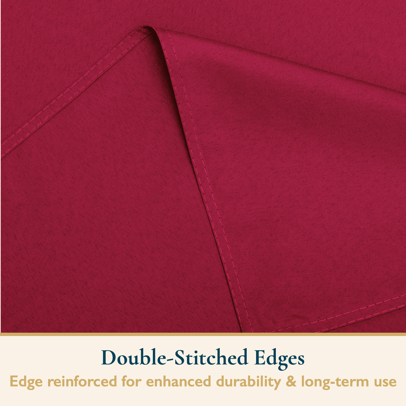 ComfiTime Tablecloth – 60 x 102 Durable Polyester Fabric Table Cover Cloth for 6-7 ft Rectangle Table, Spill/Stain-Resistant, Reusable/Washable, Indoor/Outdoor Dining/Party/Wedding/Banquet, Red