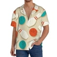 thumbnail image 1 of Balery Vintage Bowling Camisa Casual de Manga Corta con Botones para Hombre, Texturizada, Estilo Cubano, para Playa, Verano-X-Large, 1 of 5