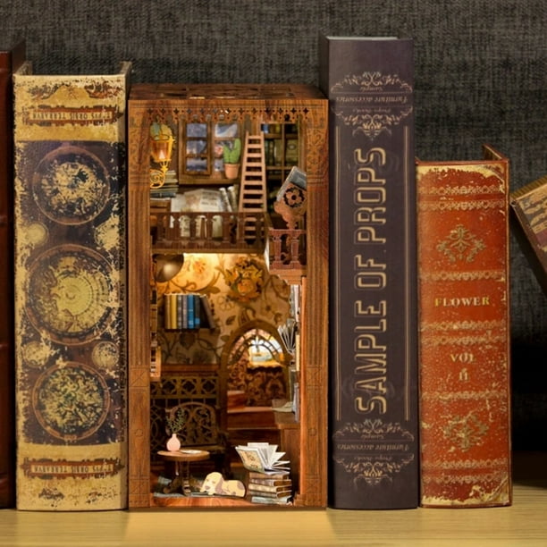 Kit de construction de serre-livres en bois, thème de la ville française,  couverture rétro européenne, bricolage, maison de courses, décoration de la