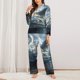 thumbnail image 2 of Fotbe Fantasy Swan Yacht Design Conjunto de Pijama de Manga Larga para Mujer con Estampado, Ropa de Dormir de 2 Piezas, Conjunto de Casa Suave y Cómodo con Bolsillos-XX-Large, 2 of 7