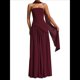 thumbnail image 3 of Vestido Tubo con Hombros Descubiertos y Diseño Lateral para Mujer, Ideal para Salir. Vestido Informal y Elegante. Vino Tinto M, 3 of 9