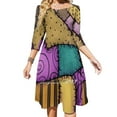 thumbnail image 2 of Patchwork Élégant Robe Douce Femmes Coréenne Kawaii Col Carré Robe Ragdoll Rags Patchwork, 2 of 5