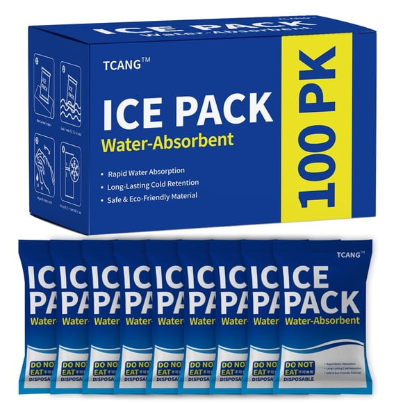 Dry Ice Pack TCANG 7x4.3in Non-Stick Leak-Proof 100 Pack