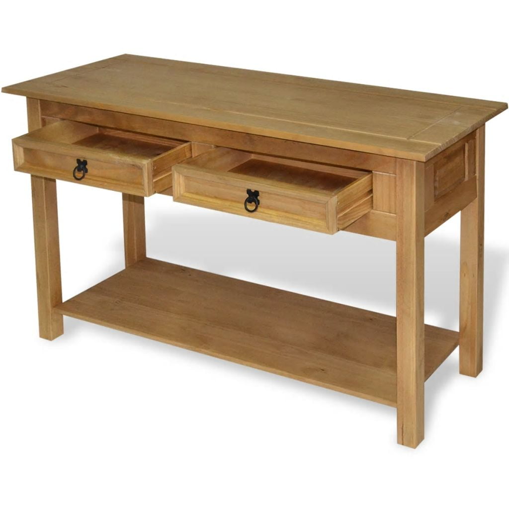 Best Retro Console Table, Solid Wood End Table for Living Room