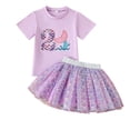 thumbnail image 4 of Kiijoy Toddler Girls Birthday Outfits Short Sleeve Tee with Scale Print Skirt, Sizes 3-4, 4 of 5