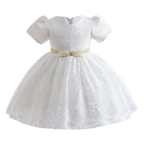 Toddler Girls Elegant Floral Lace Flower Dress Wedding Baptism Pageant Formal Gown