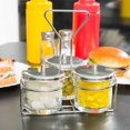 thumbnail image 3 of Soro Essentials- 3 Holes Metal Condiment Jar Holder with 3-1/4" Diameter Hole Size- Condiment Rack Holder Table Caddy Tabletop Seasoning Spice Organizer for Home and Restaurant, 3 of 5
