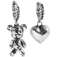 thumbnail image 1 of Aretes de oso y corazón VenDepot BearLove01 1Pza Plata Acero Inoxidable, 1 of 2