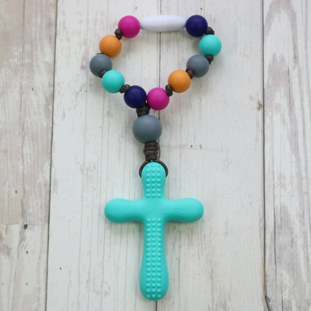 Chews Life Soft Teething Chew Decade Rosary for Baby, Catholic Baptism