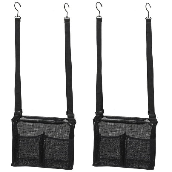 2 Pieces Bathroom Hanging Basket Compartment Storage Mesh Sundries Bathtub Bags Organizer Toiletry Closet