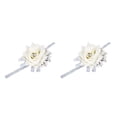 thumbnail image 1 of Guardurnaity Apariencia realista de la flor de la muñeca de la dama de honor para una durabilidad duradera Flores de la mano de la blanco blanco 2piezas, 1 of 6