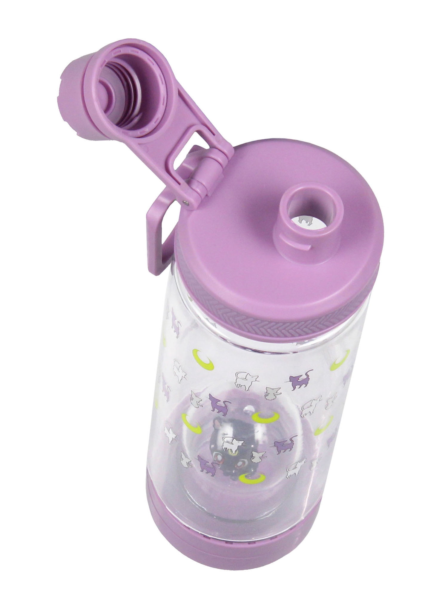 Sailor Moon Artemis Drinking Plastic Water Bottle With Inside Character Mold With Screw Top Lid | BPA Free | 17 oz.