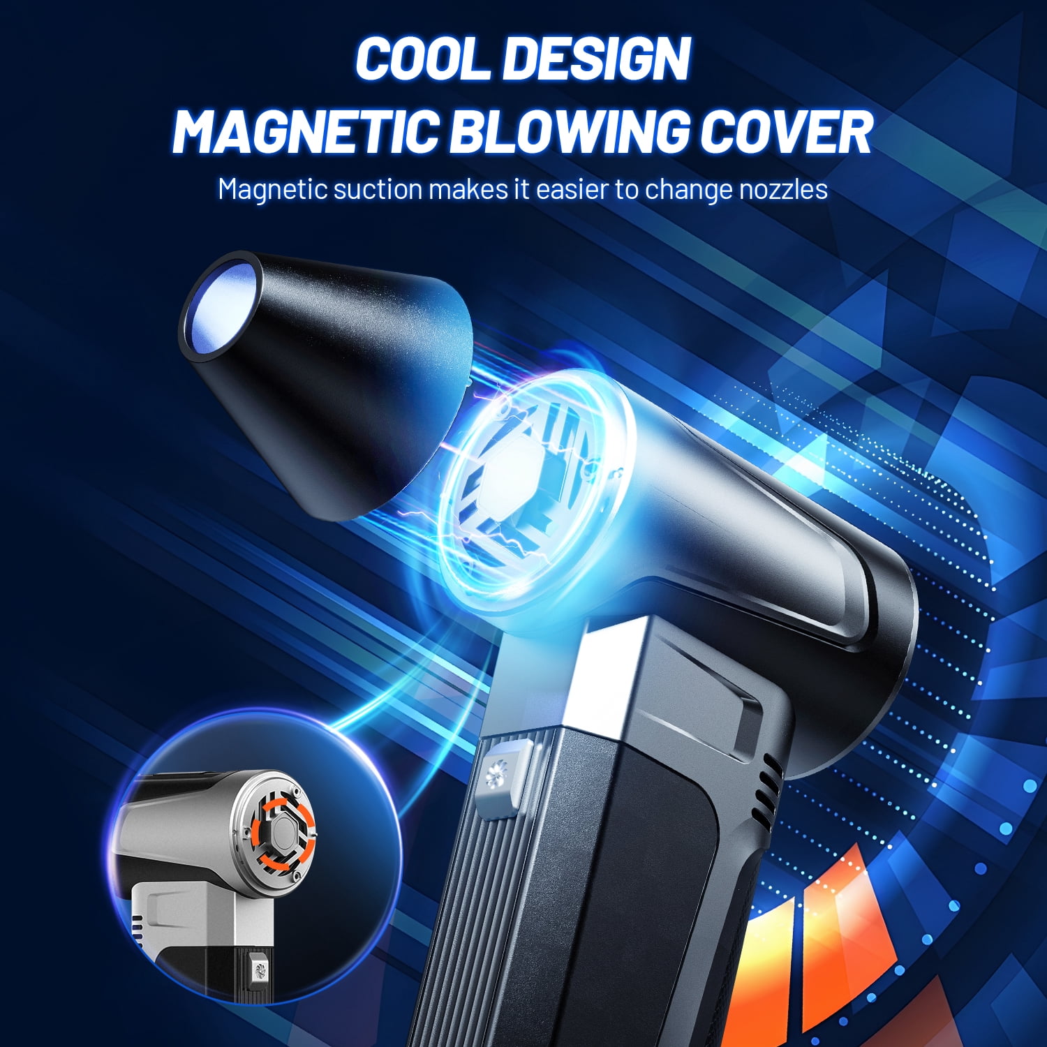 CAMPARK Electric Air Duster-180000RPM Super Power Cordless Air Duster, 3-Gear Adjustable Mini Blower with Fast Charging, Dust Blower for Computer, Keyboard, House, Outdoor and Car