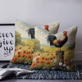thumbnail image 3 of Spring Floral Rooster Decorative Pillowcase 18''x18'', Farmhouse Vintage Rooster Throw Pillow Covers Soft Cushion Case for Couch Sofa Bedroom Living Room, Pillowcase Boho Decor, 3 of 8