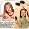 thumbnail image 5 of OPALESQUE 2 Pcs Mini Boar Bristle Hair Brush Travel Size Boar Bristle HairBrush for Detangle Massage Add Shine Pocket Travel Small Wooden Hairs Brush for Men Women Thick Curly Thin Long Short, 5 of 7