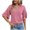 Pink, variant on Women's Casual T-Shirt Top V-Neck Double Layered Sleeve Loose Short Sleeved Basic Comfy Relaxed Fashion Tee, Black XXL