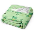 thumbnail image 3 of Cute Frog Throw Blanket Cozy Plush Green Flannel Fleece Ultra Soft Blankets Unisex Lightweight Fuzzy Party Blanket Gifts for Bed Couch Sofa Boys Girls 80"x60", 3 of 6