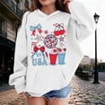 thumbnail image 2 of Girls Patriotic Graphic Print Hooded Sweatshirt 4Th Of July Celebration Casual Clothes, 2 of 4