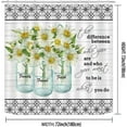 thumbnail image 2 of White Daisy Shower Curtain, Positive Inspirational Quotes Shower Curtain, Country Floral Vase Green Leaves Plant Rustic Farmhouse Bathroom Decor, Waterproof Fabric Shower Curtain, 72 X 72 Inch, 2 of 5
