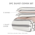 thumbnail image 6 of Noble Linens Rose Desert Stripe Reversible 3-Piece Duvet Cover Set, King/Cal King, 6 of 11