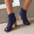 thumbnail image 2 of Women's Sandals European and Oversized Women's Sandals With Hollowed Out Interwoven Thick High Heels Fish Mouth Shoes and Sandals Bu2 37, 2 of 6