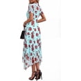 thumbnail image 5 of PRETTYGARDEN Cocktail Dresses for Women Summer Short Sleeve Floral Mesh Sheer Midi Party Wedding Guest Dress, 5 of 7