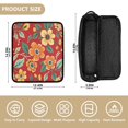 thumbnail image 4 of Hair Tool Organizer Bag with Heat Resistant Mat Removable Travel Storage Case for Hot Air Brushes Curling Irons Orange Floral Pattern Decoration, 4 of 8