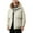 White, variant on YueHuiYing Men's Solid Color Coat Hooded Jacket Zipper Long Sleeve Pockets Thickened Warm Outerwear