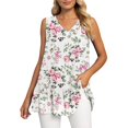 thumbnail image 1 of Playeras,Blusas y Tops,Ropa para Mujer Damas Camisetas Camiseta sin mangas de gasa con cuello en V sin mangas para mujer (Pink, XXL), 1 of 7